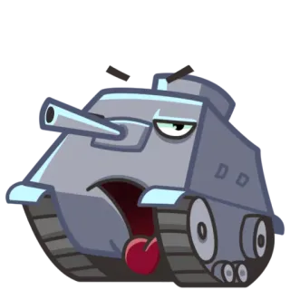 😮 panzer, cartoon, fahrzeug, militär whatsapp sticker