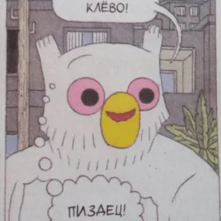 😳 КЛЁВО!
ПИЗДЕЦ! 만화, 부엉이, 말풍선, 동물 telegram sticker