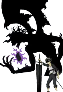 👿 Asta Black Clover anime, manga, sword, magic, devil, fantasy whatsapp sticker