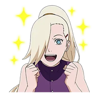 ⚡️ Ino Yamanaka Naruto anime, ninja, shinobi, girl, blonde, excited whatsapp sticker