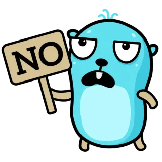 ⛔️ NO Go, Gopher, プログラミング, いいえ, ネガティブ, 抗議 telegram sticker
