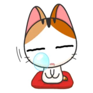 😪 gato, fofo, dormindo, desenho animado, travesseiro vermelho telegram sticker