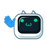 👋 로봇, 손 흔드는, 귀여운, 만화, 친근한 telegram sticker