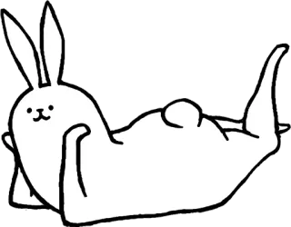 🙂 coniglio, coniglio, carino, sdraiato, animale, bianco, cartone animato telegram sticker