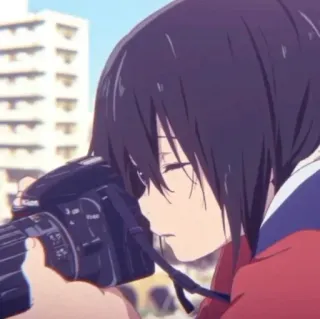 📹 Anime, Meisje, Camera, Fotografie, Personage, Kunst whatsapp sticker