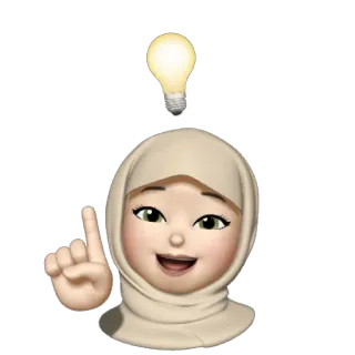 💿 Hidżab, Emoji, Pomysł, Żarówka, Kobieta, Myślenie telegram sticker