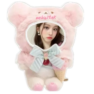 🤲 nebultek teddy bear, pink, soft, cute, ice cream, plushie, girl, kawaii telegram sticker