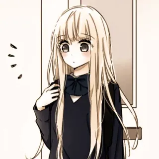 🦊 Anime, schooluniform, meisje, lang haar, blond telegram sticker