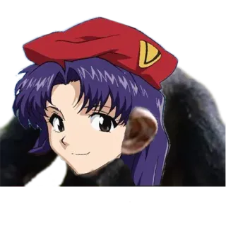 🔷 Misato Katsuragi Neon Genesis Evangelion Anime, Donna, Basco, Eva, Manga, Misato telegram sticker