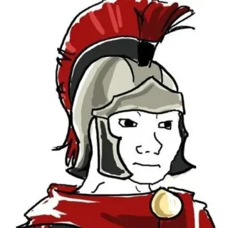👊 rzymski, żołnierz, antyczny, hełm, czerwony telegram sticker