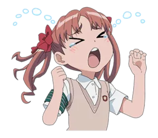 😭 Anime, Płacz, Dziewczyna, Kawaii, Emocjonalny telegram sticker