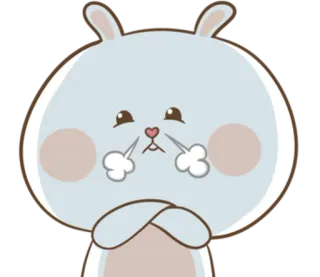 🐽 królik, zajączek, słodki, zwierzę, kreskówka telegram sticker