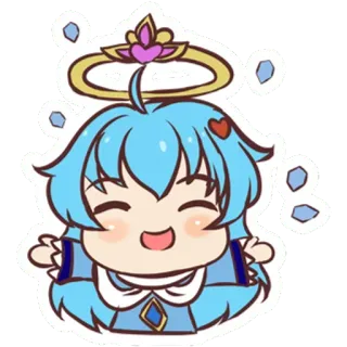 🤗 Anime, Chibi, Fofo, Kawaii, Cabelo azul telegram sticker