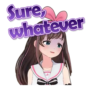 🦁 Kizuna AI Sure, whatever anime, girl, virtual youtuber, kizuna ai, whatever telegram sticker