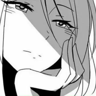 😒 anime, manga, woman, bored, black and white, monochrome telegram sticker