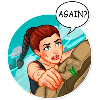 🤕 AGAIN? Abenteuer, Cartoon, Wasser, Frau, Klettern, Erschöpft telegram sticker