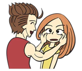 😀 dibujos animados, pareja, amor, cariño, mejilla, personajes de dibujos animados telegram sticker