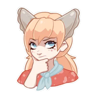 🤔 고양이, 귀여운, 만화, 카와이, 스티커, 금발, 애니 whatsapp sticker