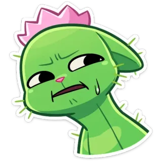 😬 cactus, chat, dessin animé, sticker, drôle, mème telegram sticker