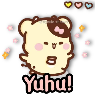 🐻 Yuhu! schattig, beer, sticker, kawaii, lief, blij, cartoon telegram sticker