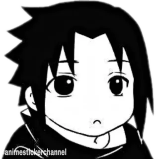 😕 Sasuke Naruto animestickerchannel anime, sticker, manga, cute, chibi telegram sticker