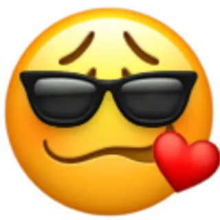 😎 이모지, 멋진, 선글라스, 하트, 사랑 whatsapp sticker