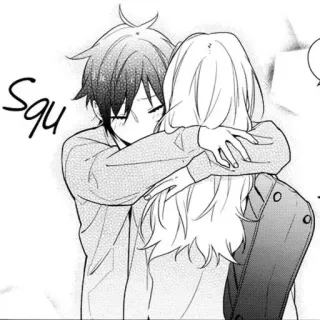 ♠️ Squ abraço, anime, mangá, romance, amor, casal telegram sticker