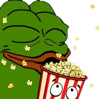 😐 Pepe the Frog Meme, Pepe, Sapo, Pipoca, Assistindo, Meme da internet whatsapp sticker