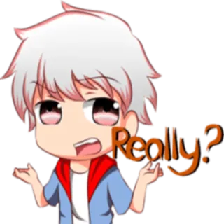 🤗 Really? anime, cartoon, confused, question, expression telegram sticker