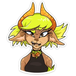 😕 sticker, cartoon, animal, anthropomorphic, character, fantasy telegram sticker