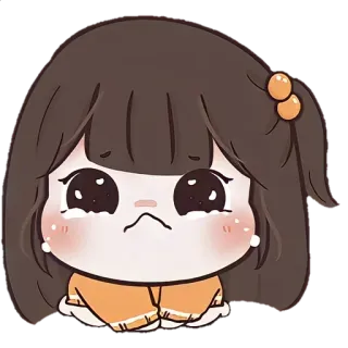 ☀️ Kartun, Menangis, Sedih, Anime, Gadis, Karakter whatsapp sticker