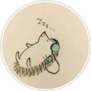 😴 Zzzzz... спящий, ёж, животное, наушники, милый whatsapp sticker