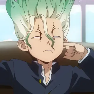 🔬 Senku Ishigami Dr. Stone Аниме, Смешной, Умный, Ученый, Эксцентричный whatsapp sticker