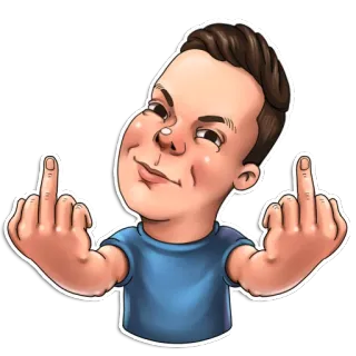 🖕 jari tengah, gestur ofensif, kartun, penghinaan, kasar telegram sticker