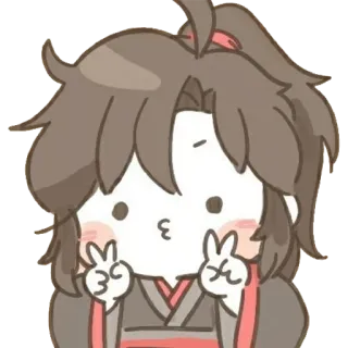 😙 anime, cartoon, kawaii, peace, cute telegram sticker
