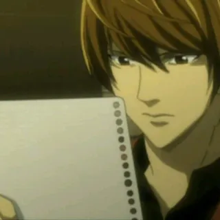 📖 Light Yagami Death Note Anime, Manga, Death Note, Light Yagami, Scrittura whatsapp sticker