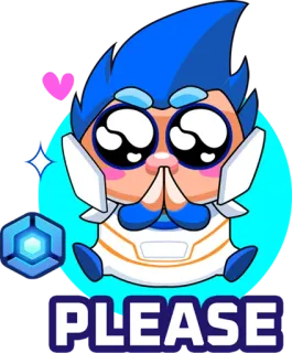🎮 PLEASE ตัวละคร, อ้อนวอน, น่ารัก, ดิจิทัลอาร์ต, ขอร้อง telegram sticker