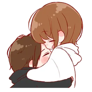 ❤️ Umarmung, Liebe, Paar, süß, Freundschaft, Zuneigung, Cartoon telegram sticker