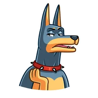 😡 собака, доберман, животное, мультфильм, наклейка whatsapp sticker