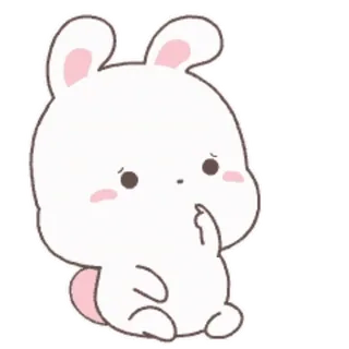 🤔 conejo, lindo, animal, dibujo animado, dedo corazón, gesto ofensivo, ofensivo telegram sticker