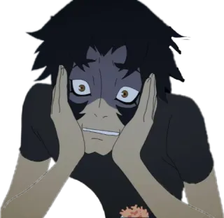 😱 anime, worried, distressed, man, cartoon telegram sticker