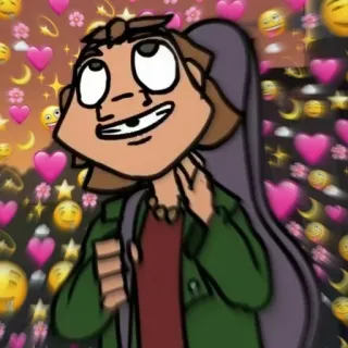 🌟 Phim hoạt hình, Trái tim, Biểu tượng cảm xúc, Nhân vật, Vui vẻ telegram sticker