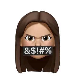❤️ &amp;$!#*% Emoji, Censurado, Bravo, Mulher, Personagem whatsapp sticker