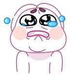 😭 哭, 难过, 眼泪, 卡通, 情绪, 角色 whatsapp sticker