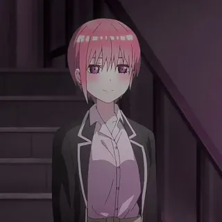 🦊 Ichika Nakano The Quintessential Quintuplets Anime, Chica, Ichika Nakano, The Quintessential Quintuplets, Pelo rosa, Dibujo animado telegram sticker