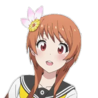 😀 Аниме, Девушка, Мультфильм, Персонаж, Цветок, Милый whatsapp sticker