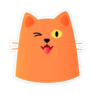 😜 кот, животное, оранжевый, мультик, подмигивающий, милый telegram sticker
