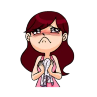 😢 sad, crying, upset, emotional, cartoon, woman telegram sticker
