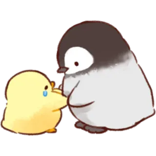 😗 pinguim, pintinho, fofo, animais, bebê, pássaro, desenho animado whatsapp sticker