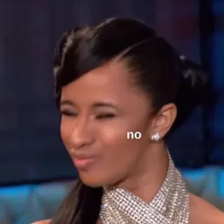❌ Cardi B no Meme, Phản ứng, Cardi B, Người nổi tiếng, Không, Không đồng ý, Biểu cảm telegram sticker